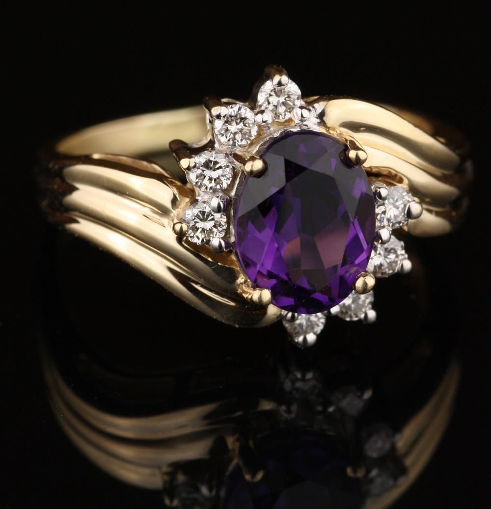 Amethyst-Diamond-Ring