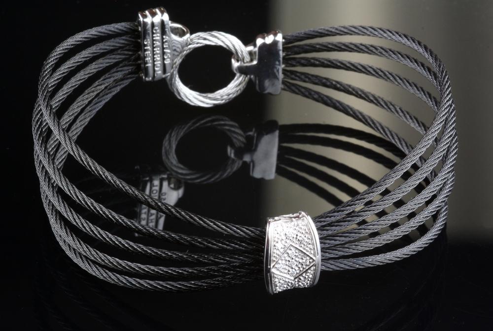 Pre Owned Charriol Contemporary Diamond Bangle Bracelet Charriol Contemporary Diamond Bangle Bracelet