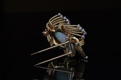 Pre-Owned Austrian Opal & Diamond Brooch