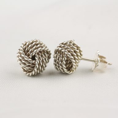 Pre Owned Tiffany Sterling Silver Knot Earrings