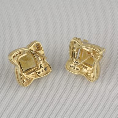 Pre-Owned-Citrine-&-Diamond-Earrings