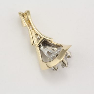 pre-owned-14-karat-yellow-white-gold-freeform-diamond-pendant