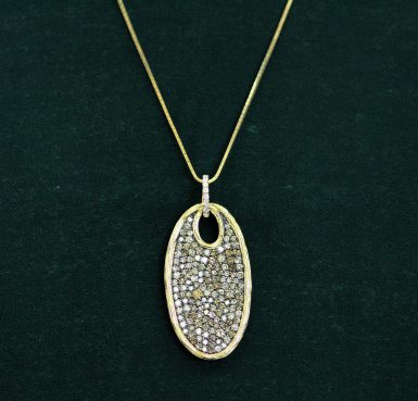 14k Pre-owned Brown Diamond Necklace