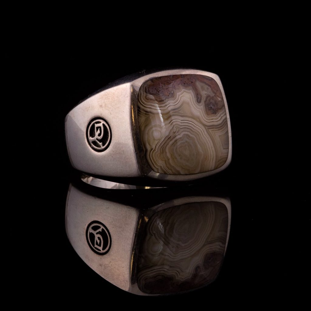 Preowned Sterling David Yurman Men's Agate Ring