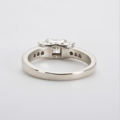 14K White Gold Three-Stone Diamond Ring