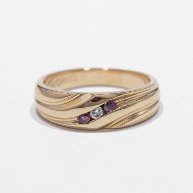Pre-Owned 14k Diamond and Ruby Wedding Band