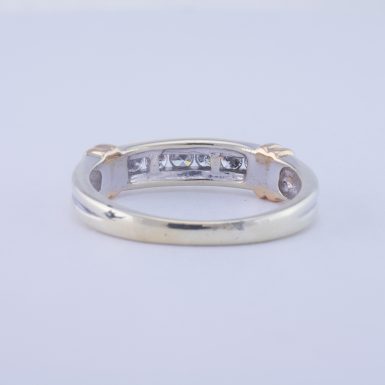 Pre-Owned 10k White Gold Diamond Band with Yellow Gold Bands, .25 Carat