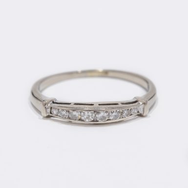 Vintage Diamond Channel Band in 14k White Gold