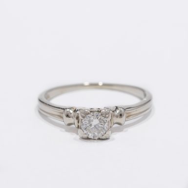 Vintage Diamond Solitaire Engagement Ring in 14k