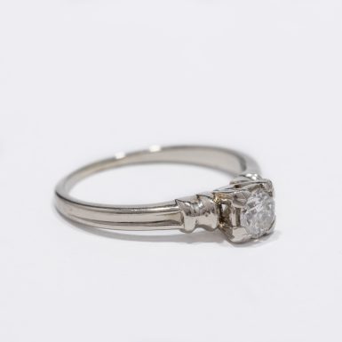 Vintage Diamond Solitaire Engagement Ring in 14k