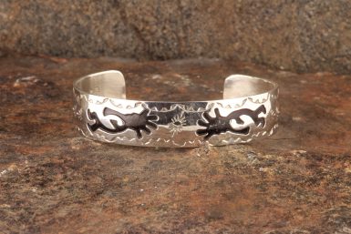 Pre-Owned Native American, Sterling Silver Kokopelli Cuff Bracelet