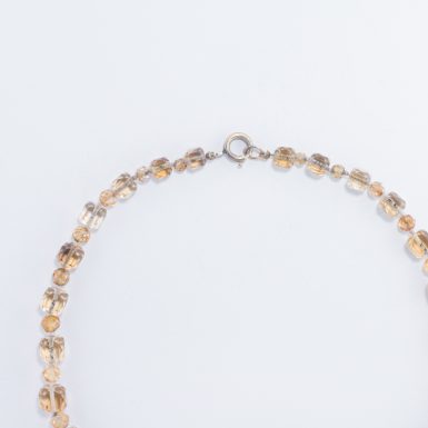 Art Deco Graduated Citrine Bead Necklace