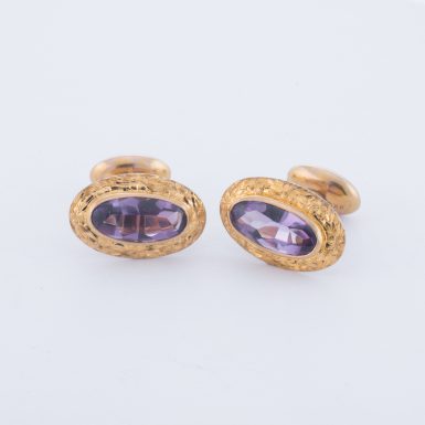 Vintage 10K Amethyst Cuff Links with 14K Top