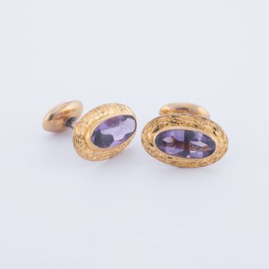 Vintage 10K Amethyst Cuff Links with 14K Top