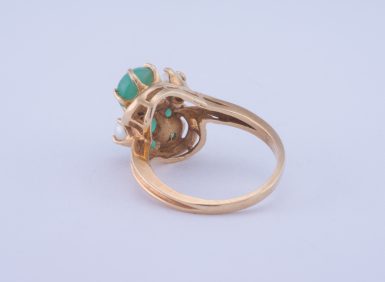 Pre-Owned 14k Emerald and Pearl Ring