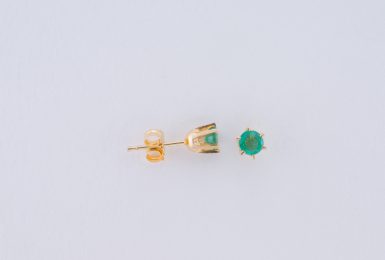 Pre-Owned 14K Emerald Stud Earrings