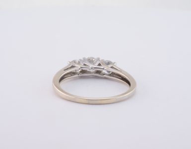 Pre-Owned 14k 3-Diamond Trellis Mount Engagement Ring