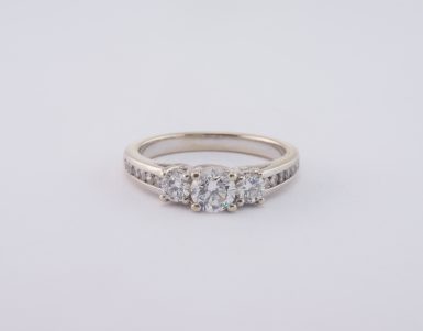 Pre-Owned Classic Journey Diamond Engagement Ring in 14 Karat White Gold