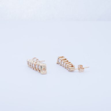 Pre-Owned 14K Diamond S-Link Drop Earrings