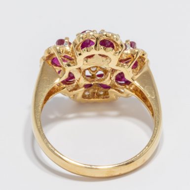 VINTAGE 18K RUBY AND DIAMOND RING