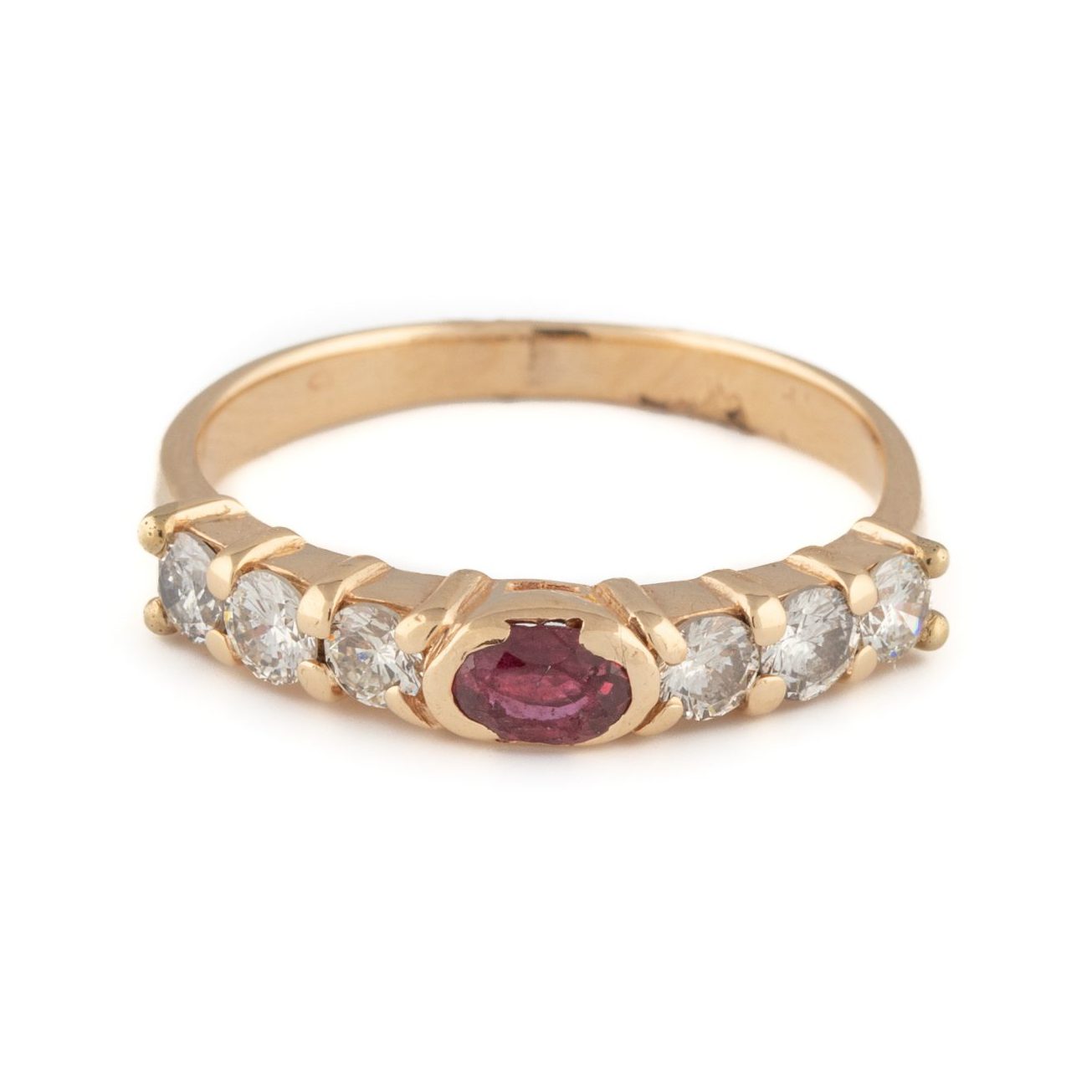 Pre-Owned 14K Ruby & Diamond Band