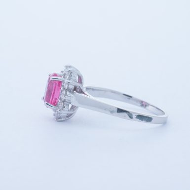 Pre-Owned 18K Spinel and Diamond Ring