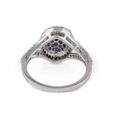 Pre-Owned Sapphire and Diamond Pave Fashion Ring