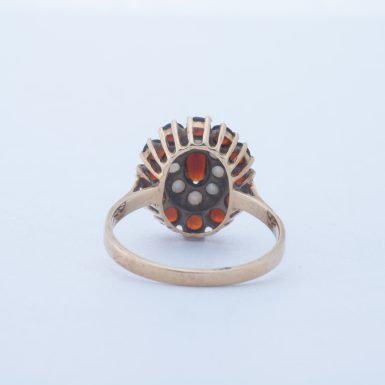 Pre-Owned 14K Garnet and Pearl Ring