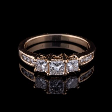 Pre-Owned 14K 3-Diamond Engagement Ring