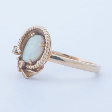 Pre-Owned 14K Opal Ring with Diamonds