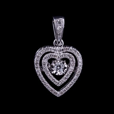 Pre-Owned Double Open Heart Pendant