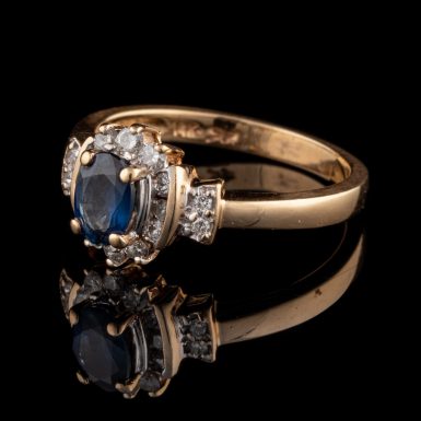 Pre-Owned 14K Sapphire & Diamond Ring