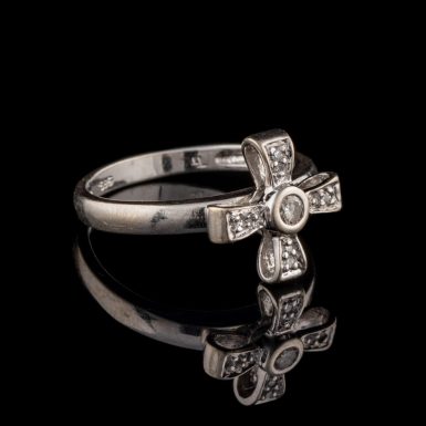 Pre-Owned Diamond Cross Ring in 14K White Gold