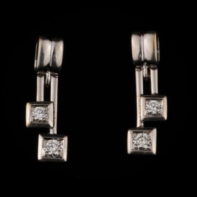 Pre-Owned Custom 18K VS Diamond Drop Style Earrings