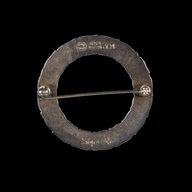 Vintage Sterling Silver Circle Pin By Designer Georg Jensen