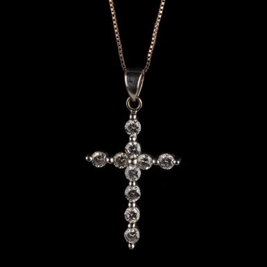 Pre-Owned 14K Diamond Cross Necklace