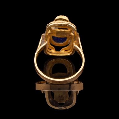 Pre-Owned 18K Lapis Scarab Ring