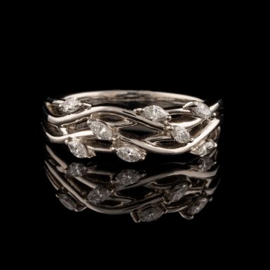 Pre-Owned Platinum and Diamond Vine Band