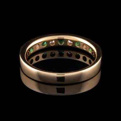 Pre-Owned 14K Emerald and Diamond Band