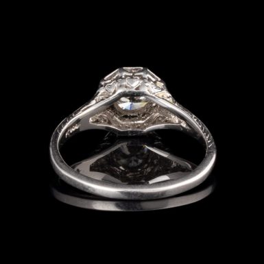 Vintage Style Diamond Filigree Platinum Engagement Ring