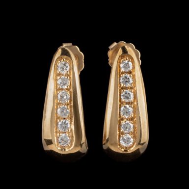 Pre-Owned 14K J-Hook Style Diamond Earrings
