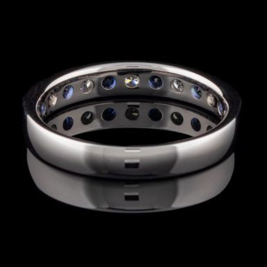 Pre-Owned Sapphire and Diamond Channel Set Band