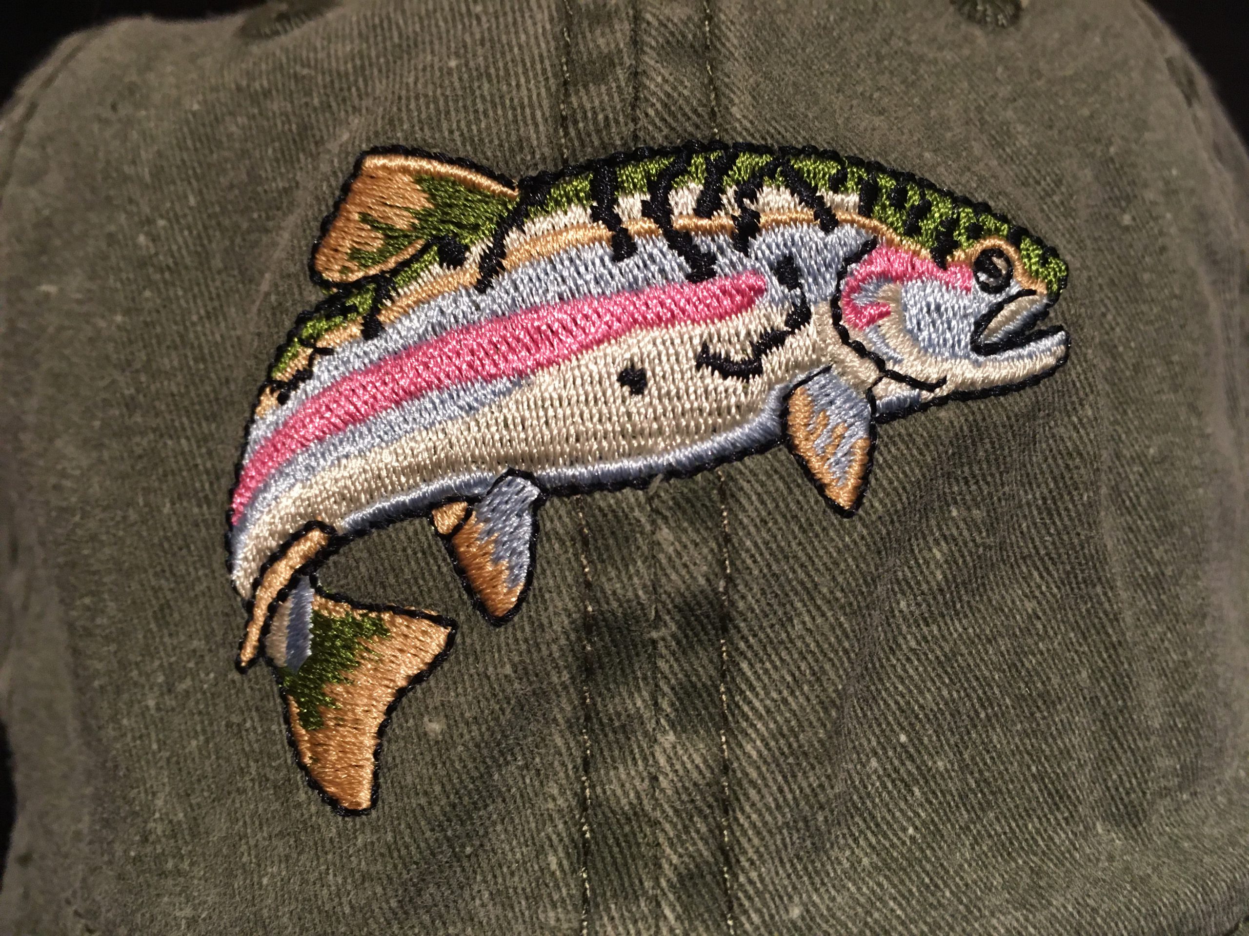 Rainbow Trout Embroidered Hat