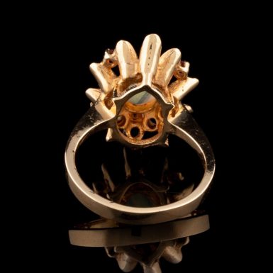 Pre-Owned Opal and Garnet Flower Ring