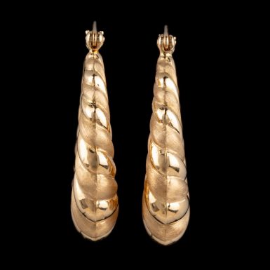 Pre-Owned 14K Shrimp Style Hoop Earrings