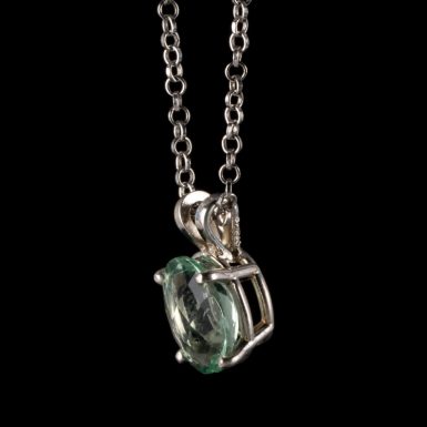 Sterling Silver Flourite Pendant on 20" Chain