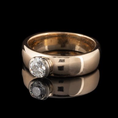Pre-Owned 14k Half Bezel Set Old European Diamond Ring