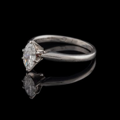 Pre-Owned Platinum .47 Carat Marquise Diamond Ring