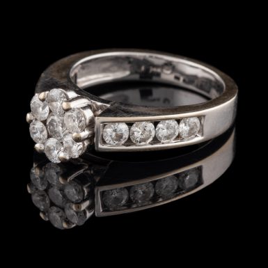 Pre-Owned 14K Cluster Set 1.50 Total Carat Weight Diamond Ring