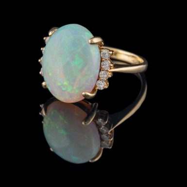 Pre-Owned 14K Opal & Diamond Ring